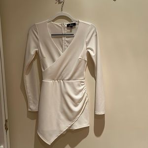 White long-sleeve romper